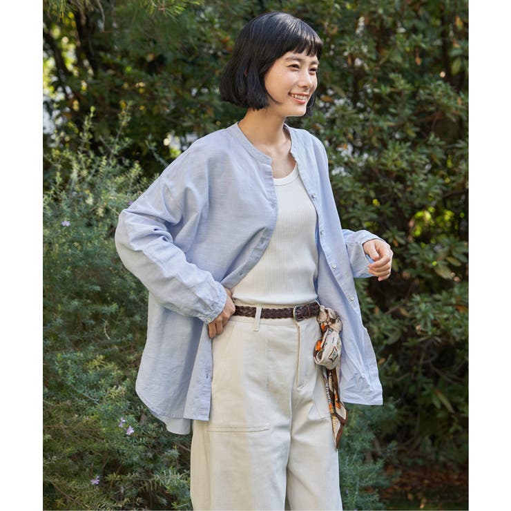 【インフルエンサー着用】リネンコットンバンドカラーシャツ | Lbc with Life | 詳細画像16 