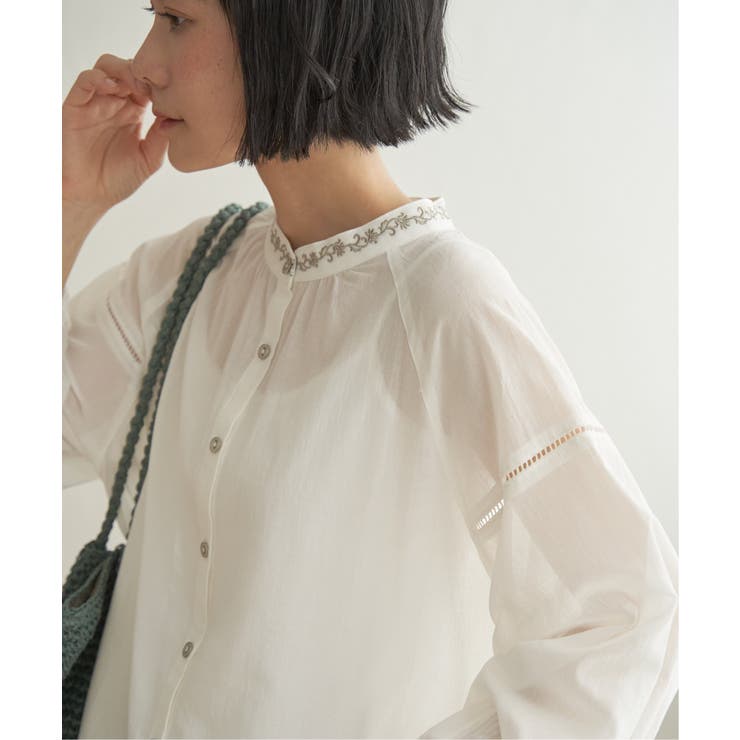 エクリュ 刺繍ギャザーチュニック | Lbc with Life | 詳細画像3 