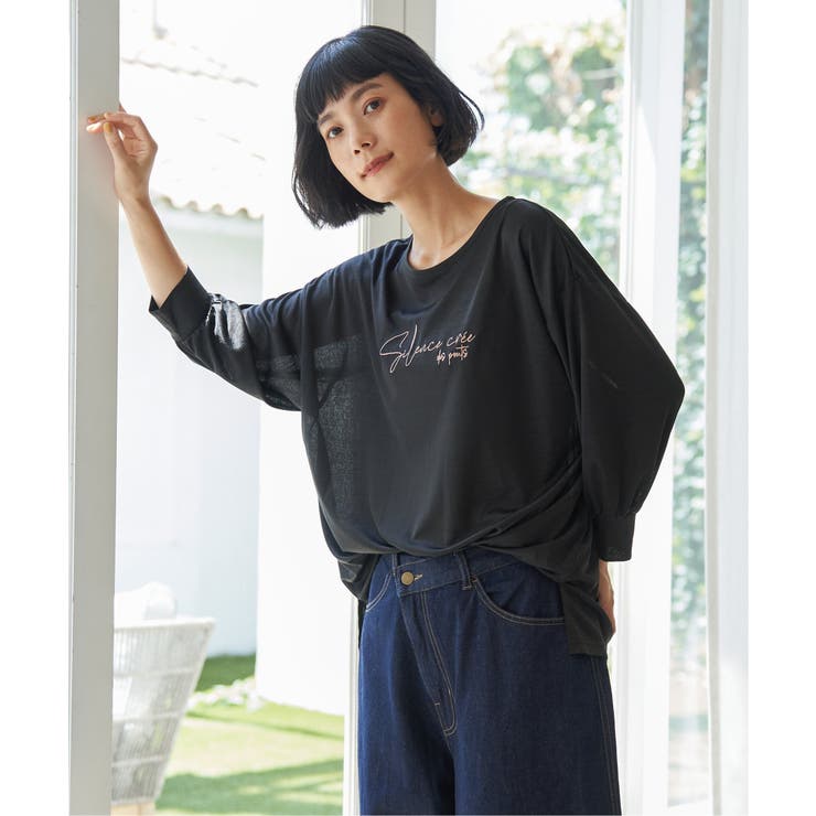 シアーロゴ刺繍7分袖Tシャツ | Lbc with Life | 詳細画像3 