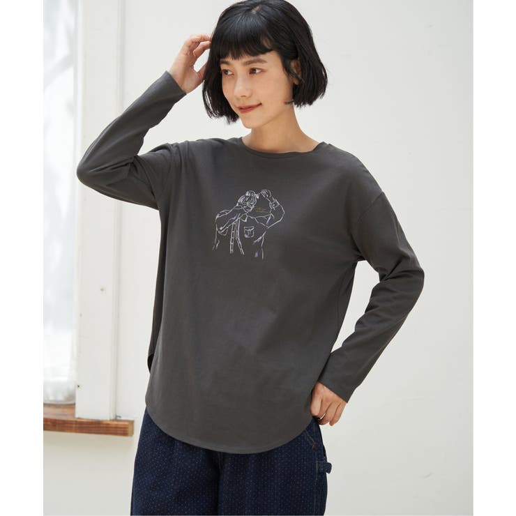 Girlプリントロゴ刺繍ロンT | Lbc with Life | 詳細画像1 