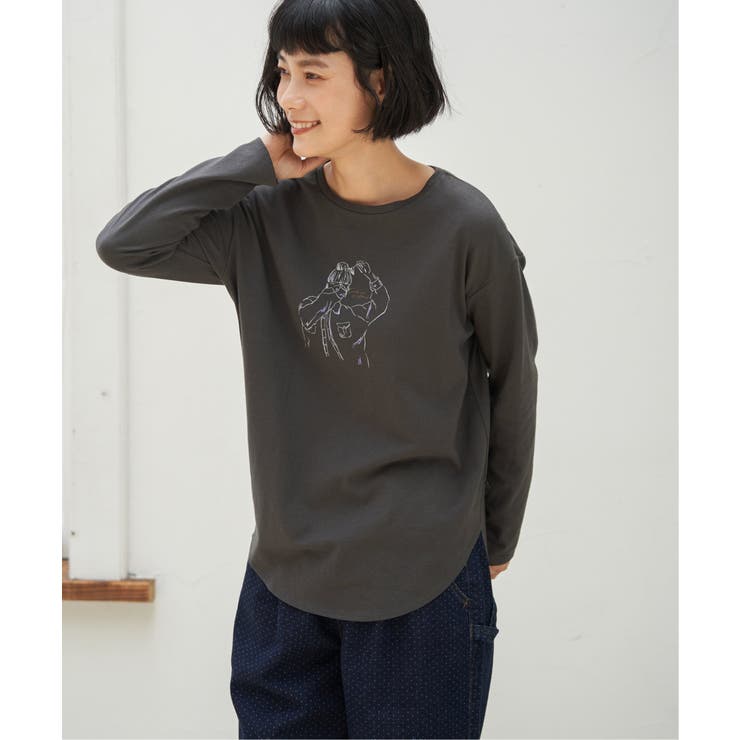 Girlプリントロゴ刺繍ロンT | Lbc with Life | 詳細画像2 