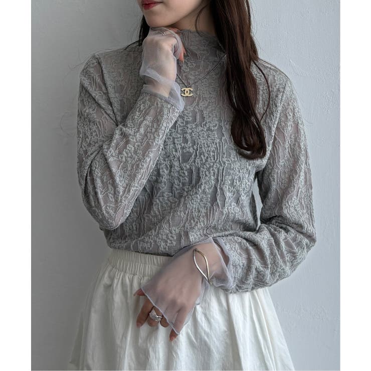 グレー | ジャカード切り替えシアーロンT | Lbc with Life