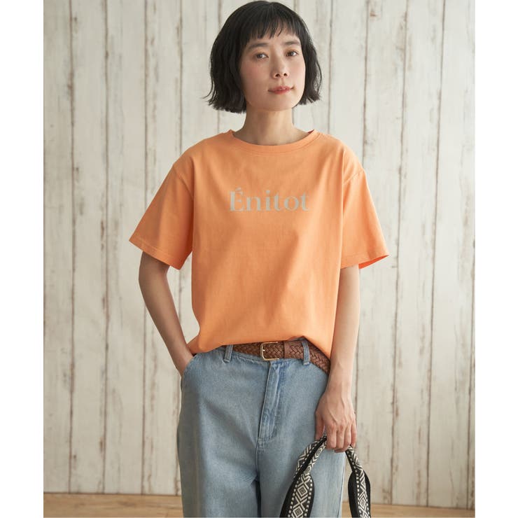 アプリコット | コットンロゴプリントTシャツ | Lbc with Life