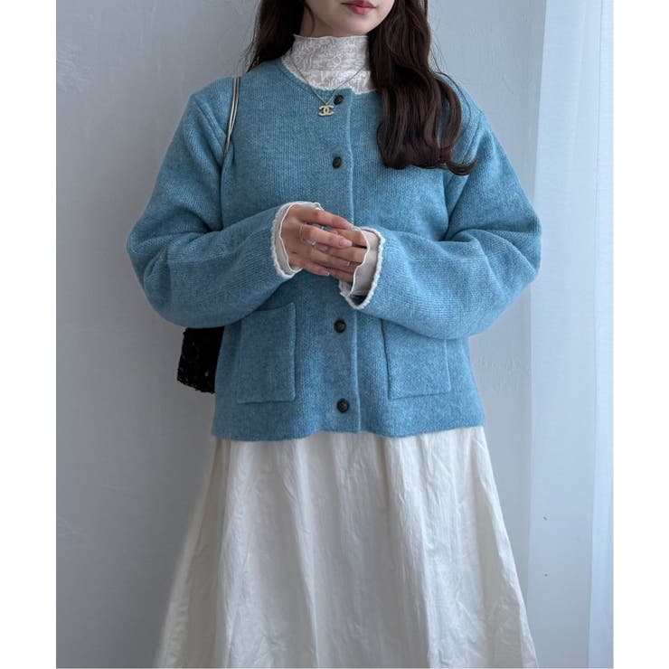 配色ポケットショートカーディガン | Lbc with Life | 詳細画像18 