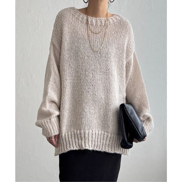 オフホワイト | モヘヤタッチオーバサイズニット | Lbc with Life