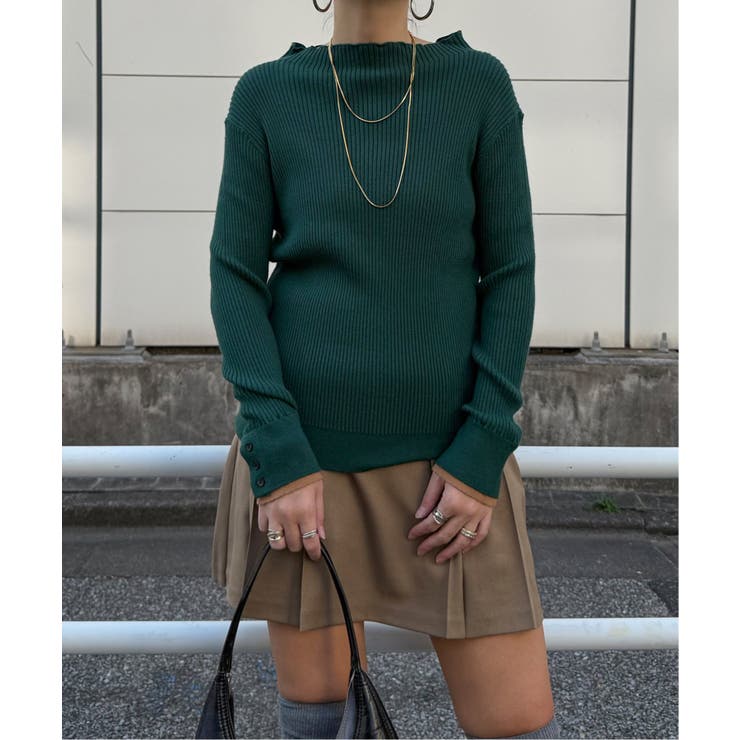 袖配色レイヤーリブニット | Lbc with Life | 詳細画像11 