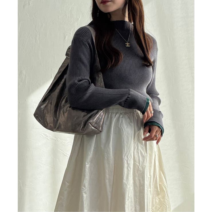 袖配色レイヤーリブニット | Lbc with Life | 詳細画像20 