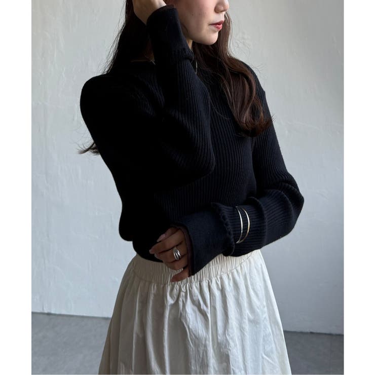 袖配色レイヤーリブニット | Lbc with Life | 詳細画像28 