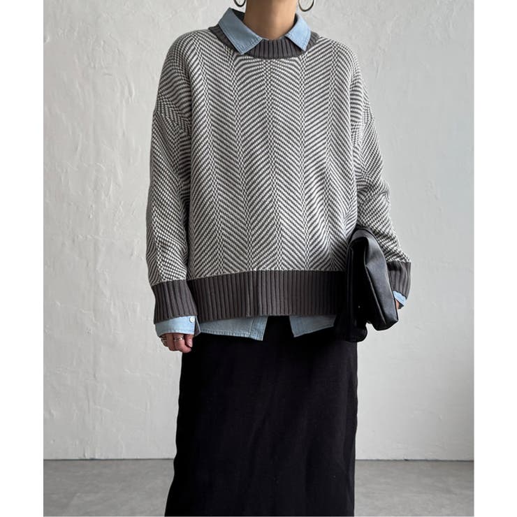 ヘリンボン柄ニットプルオーバー | Lbc with Life | 詳細画像22 