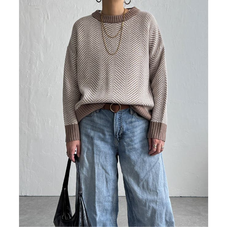 ヘリンボン柄ニットプルオーバー | Lbc with Life | 詳細画像24 