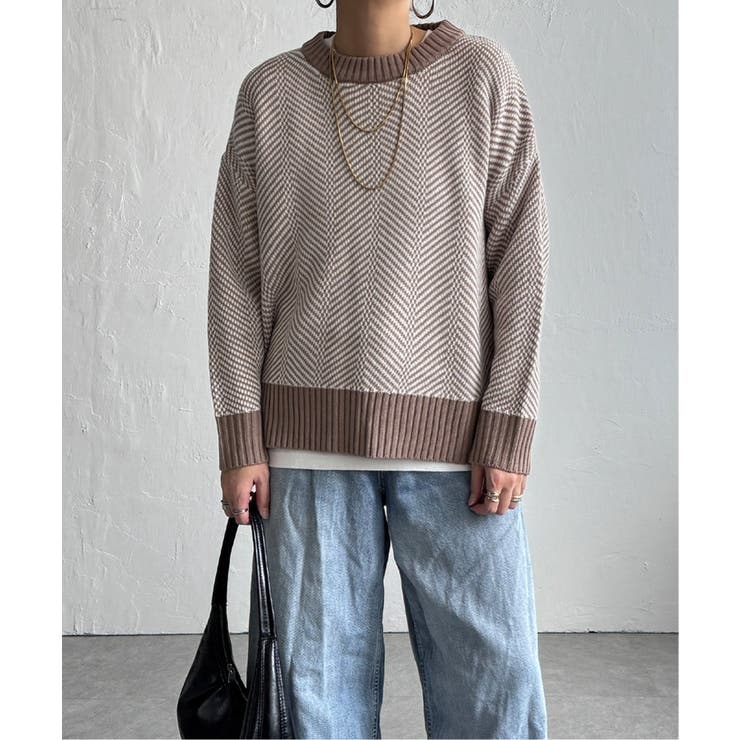 ヘリンボン柄ニットプルオーバー | Lbc with Life | 詳細画像25 