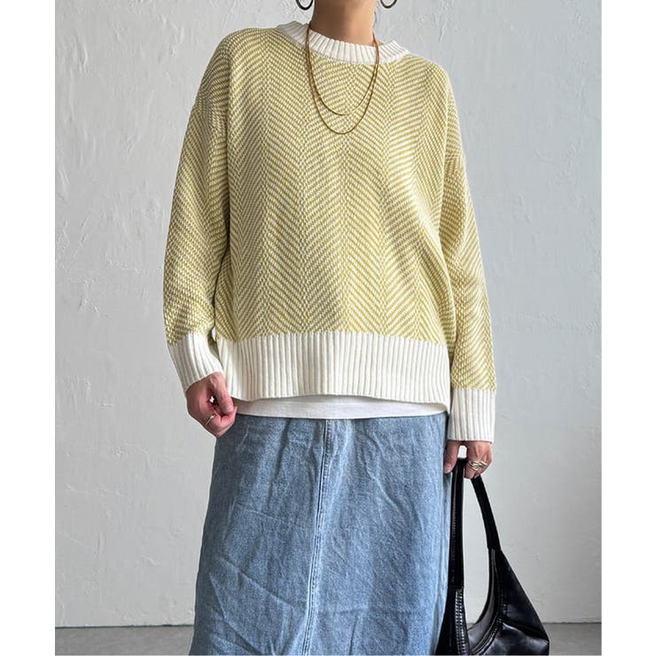 ヘリンボン柄ニットプルオーバー | Lbc with Life | 詳細画像5 