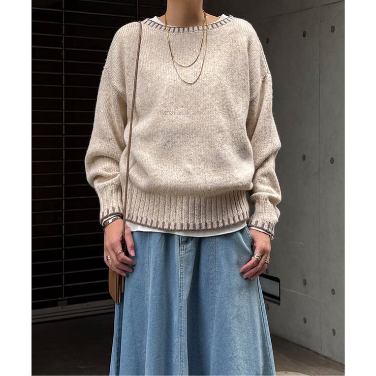 ラメノットヤーン配色ニットプルオーバー | Lbc with Life | 詳細画像1 