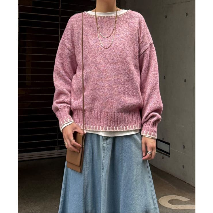 ラメノットヤーン配色ニットプルオーバー | Lbc with Life | 詳細画像3 