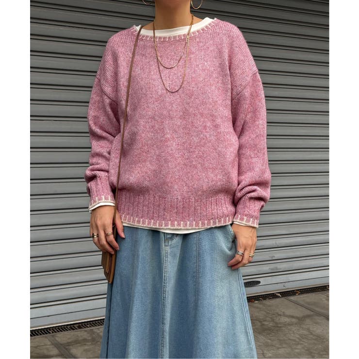 ラメノットヤーン配色ニットプルオーバー | Lbc with Life | 詳細画像4 