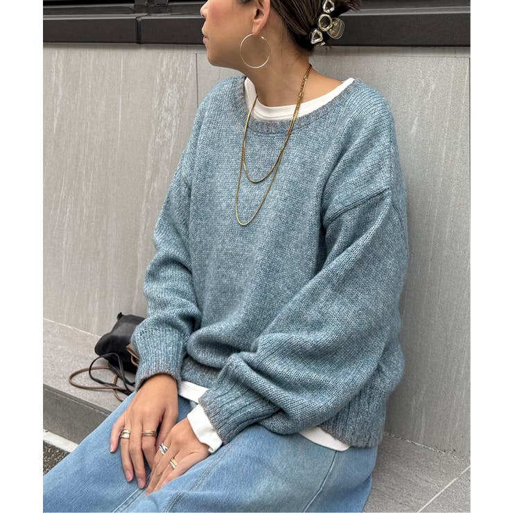 ラメノットヤーン配色ニットプルオーバー | Lbc with Life | 詳細画像5 