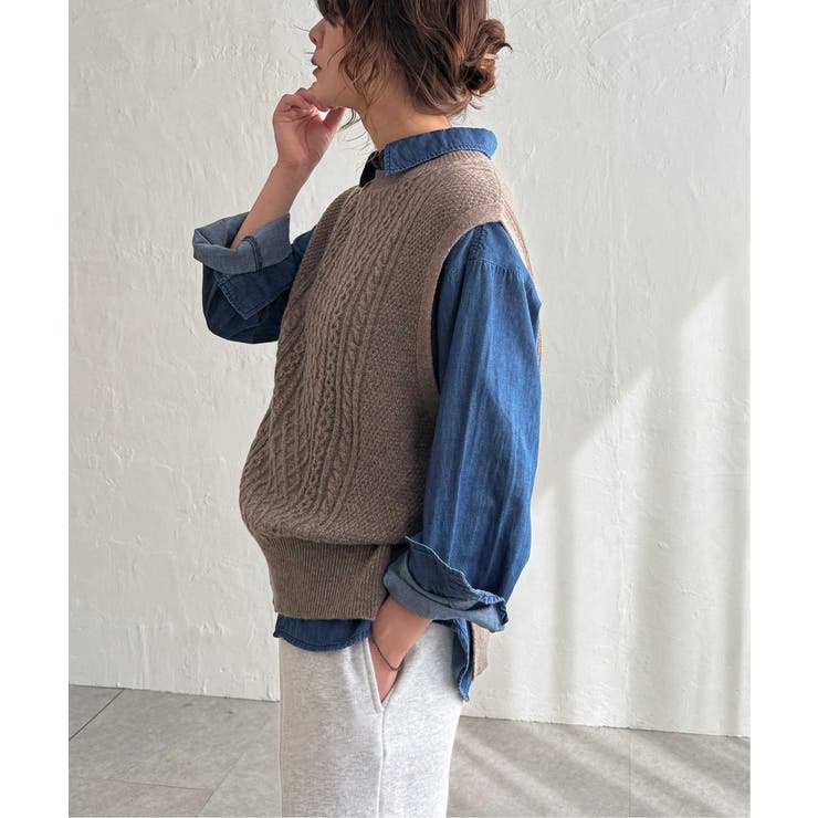 ウール混ケーブル2WAYベスト | Lbc with Life | 詳細画像8 