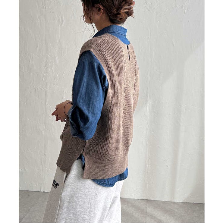 ウール混ケーブル2WAYベスト | Lbc with Life | 詳細画像9 