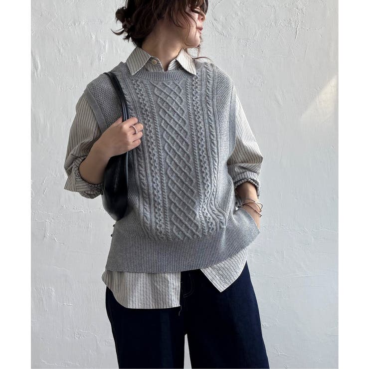 ウール混ケーブル2WAYベスト | Lbc with Life | 詳細画像19 