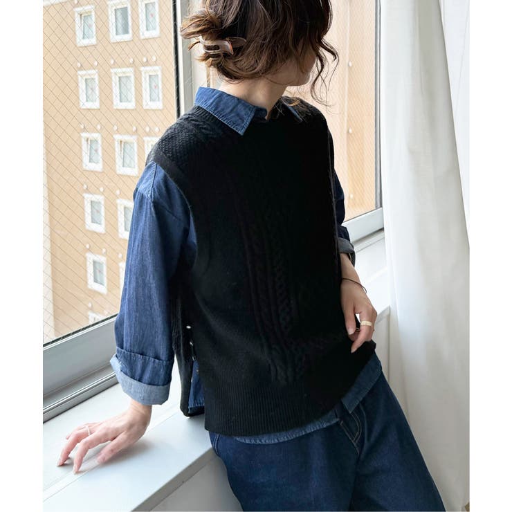 ウール混ケーブル2WAYベスト | Lbc with Life | 詳細画像25 