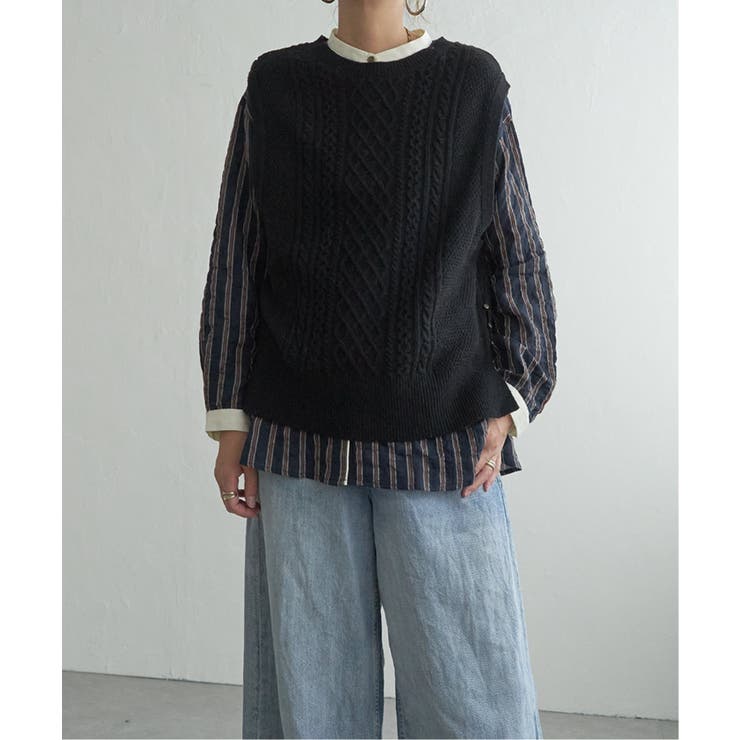 ウール混ケーブル2WAYベスト | Lbc with Life | 詳細画像31 