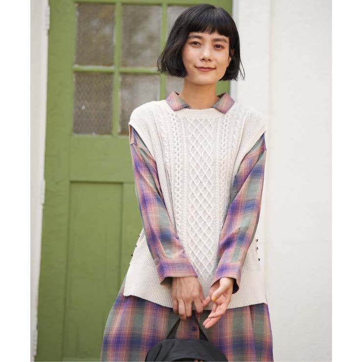 ウール混ケーブル2WAYベスト | Lbc with Life | 詳細画像4 