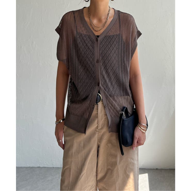 透かし編み2WAYベスト | Lbc with Life | 詳細画像1 