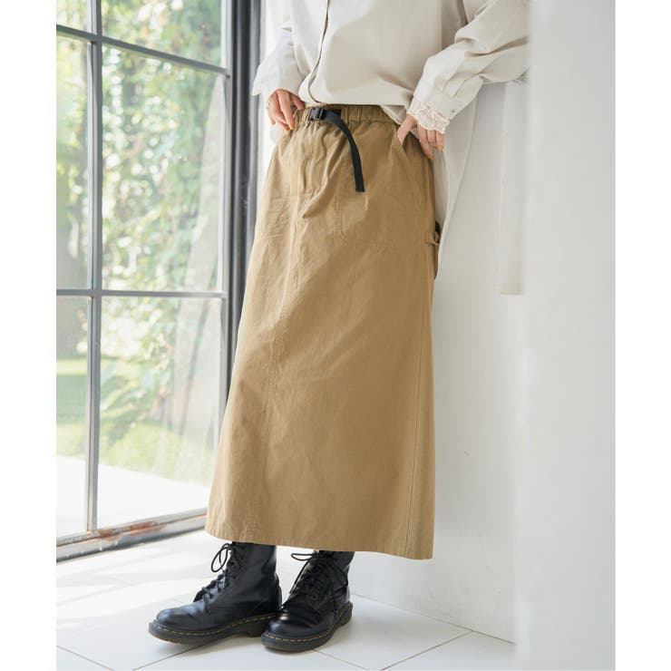 ベージュ | コットンツイルワークベルトスカート | Lbc with Life