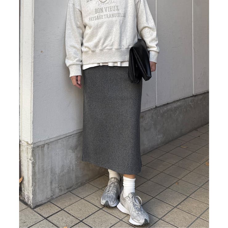 グレー | ジャージメルトンＩラインスカート | Lbc with Life