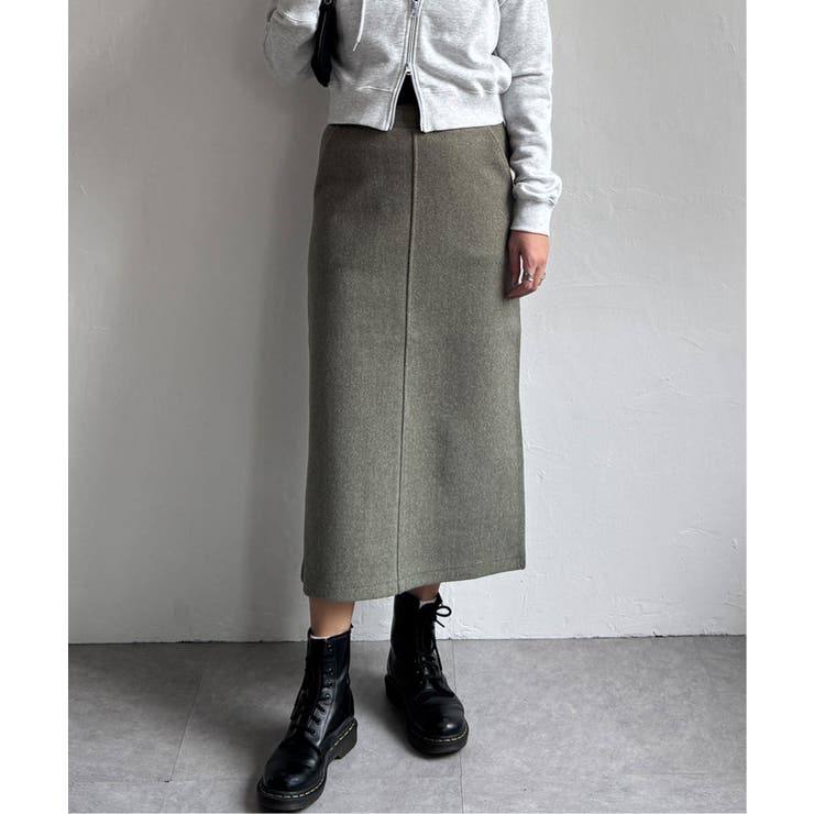 カーキ | ジャージメルトンＩラインスカート | Lbc with Life