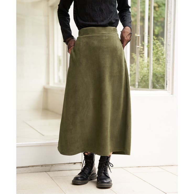 カーキ | スエードポンチロングスカート | Lbc with Life