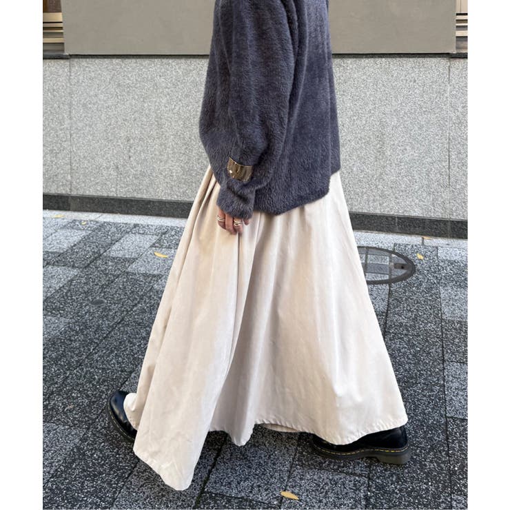 アイボリー | ピーチツイルベルトタックスカート | Lbc with Life