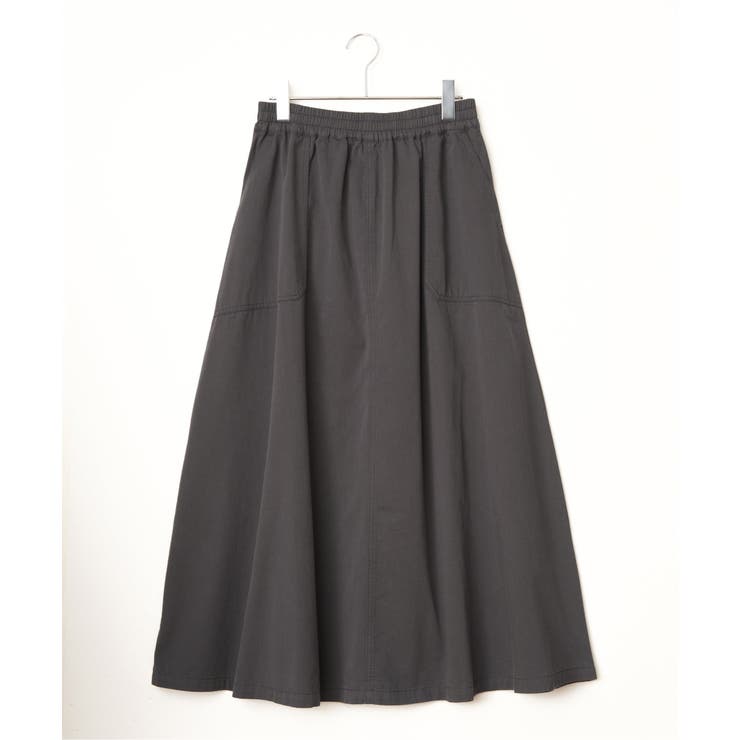 チャコール | デニムコットンワークフレアスカート | Lbc with Life