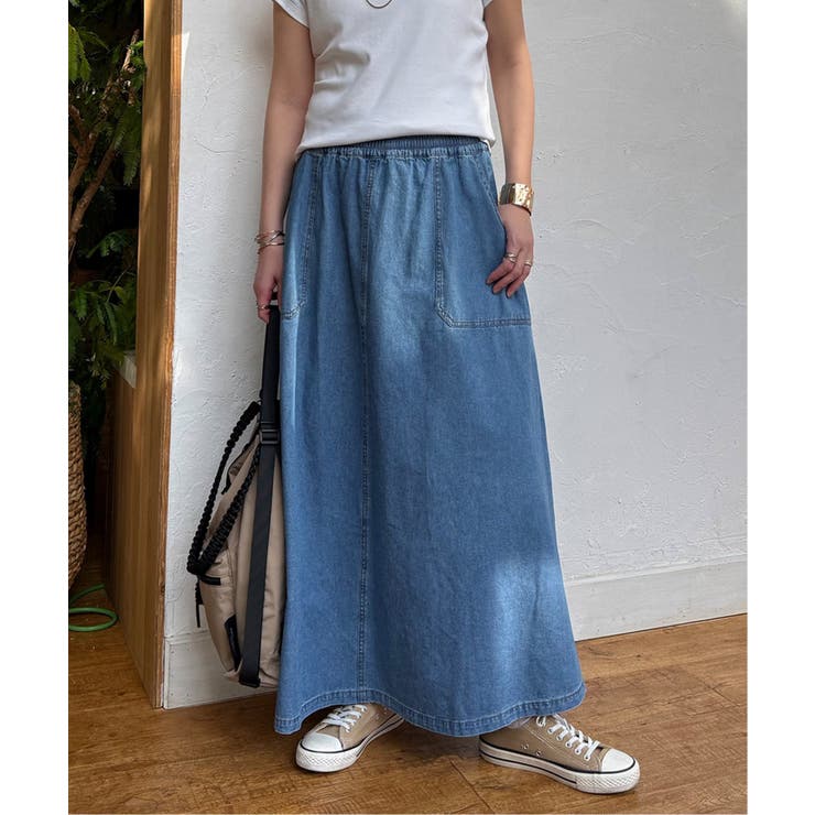 デニムコットンワークフレアスカート | Lbc with Life | 詳細画像2 