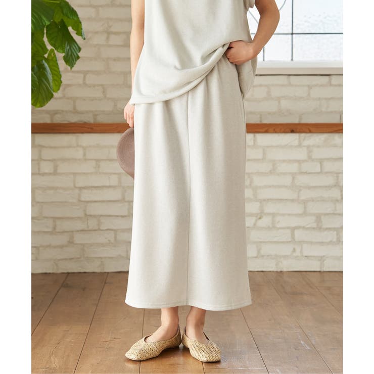 オフホワイト | ラメ裏毛Iラインスカート | Lbc with Life