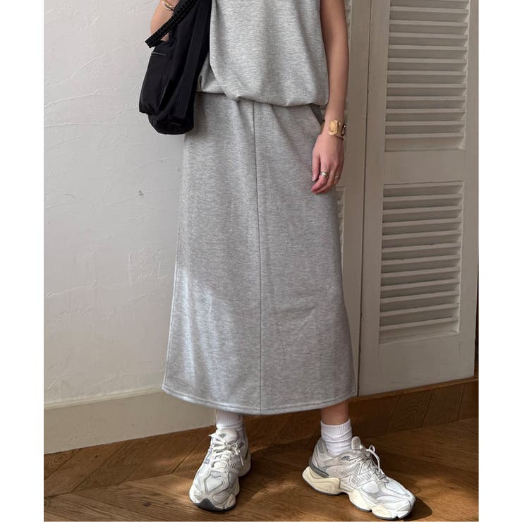 グレー | ラメ裏毛Iラインスカート | Lbc with Life