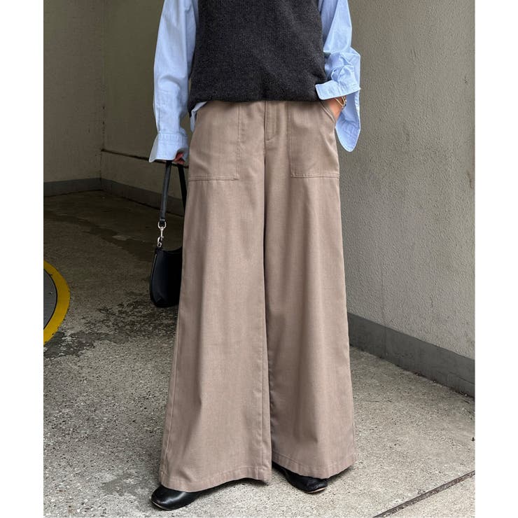 ベージュ | リネン混ベイカーワイドパンツ | Lbc with Life