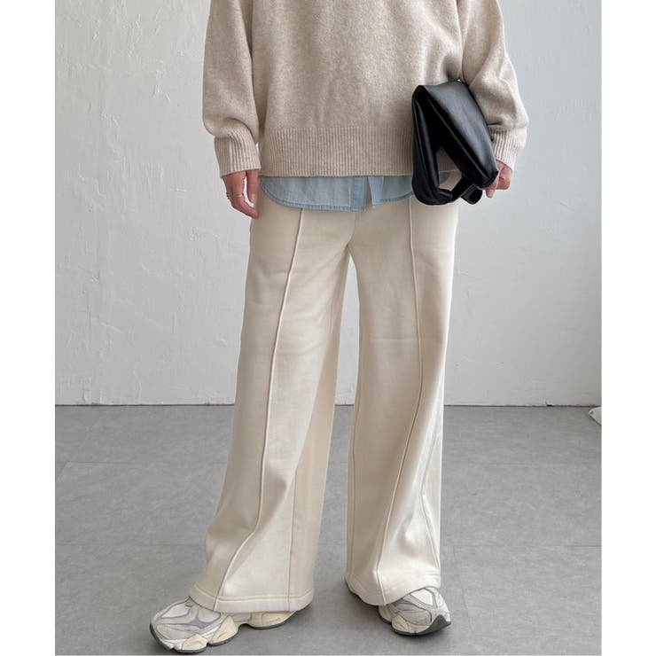 アイボリー | 【インフルエンサー着用】裏起毛センタータックイージーパンツ | Lbc with Life