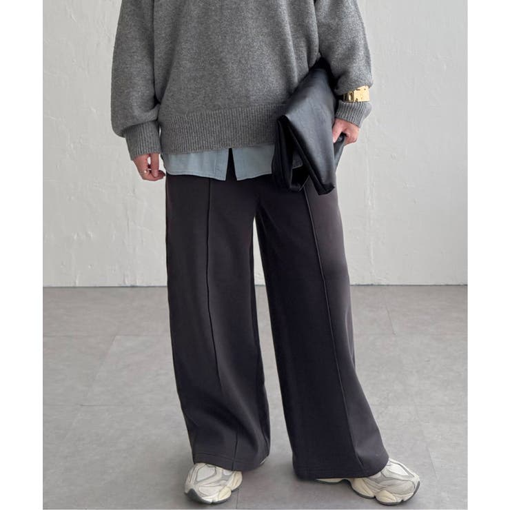 ブラック | 【インフルエンサー着用】裏起毛センタータックイージーパンツ | Lbc with Life