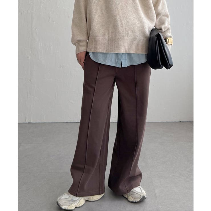 ダークブラウン | 【インフルエンサー着用】裏起毛センタータックイージーパンツ | Lbc with Life