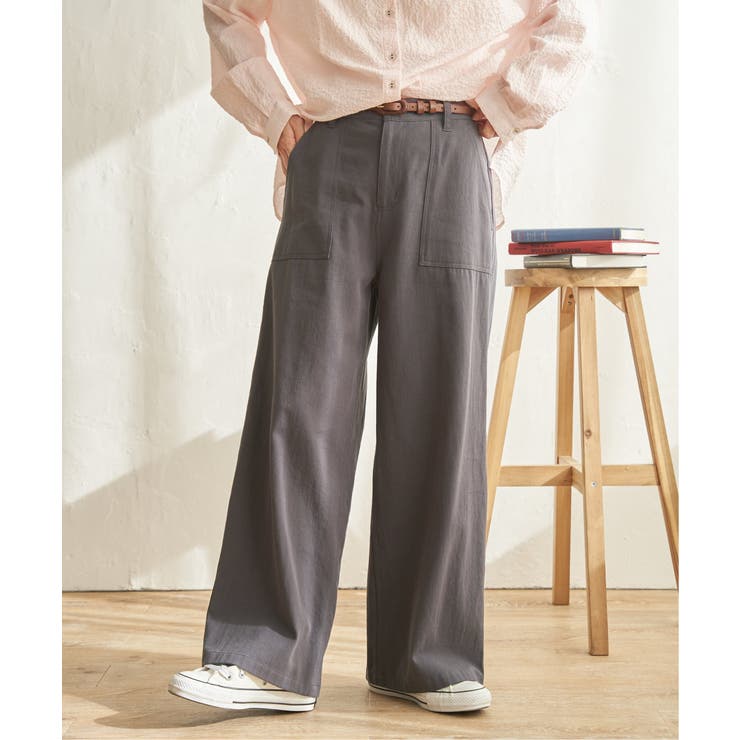 チャコール | コットンベイカーワイドパンツ | Lbc with Life