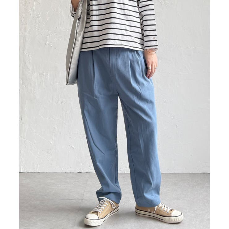 スティールブルー | コットンゆるテーパードパンツ | Lbc with Life