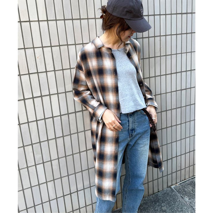 ブラウン | コットンチェック3WAYワンピース | Lbc with Life