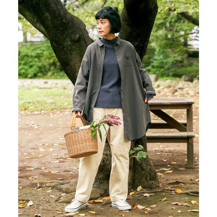 エクリュ ミニポケ刺繍シャツワンピース | Lbc with Life | 詳細画像12 