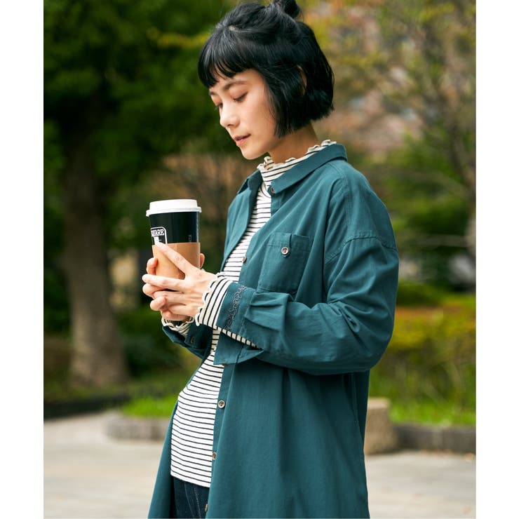 エクリュ ミニポケ刺繍シャツワンピース | Lbc with Life | 詳細画像3 