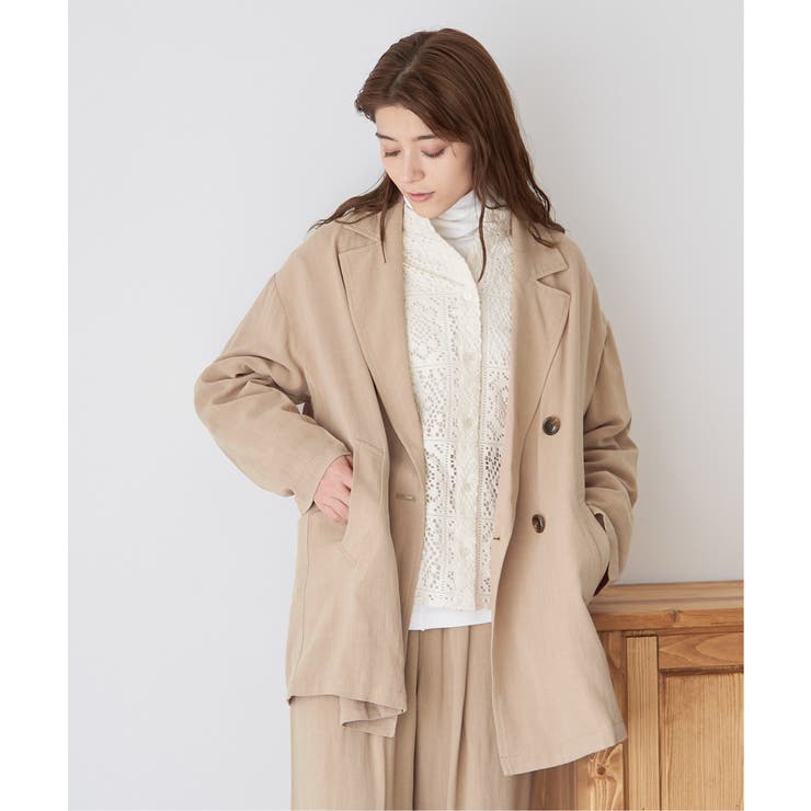 【セットアップ対応】レーヨン麻ダブルジャケットコート | Lbc with Life | 詳細画像9 