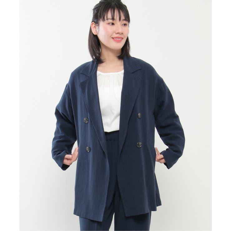 【セットアップ対応】レーヨン麻ダブルジャケットコート | Lbc with Life | 詳細画像1 