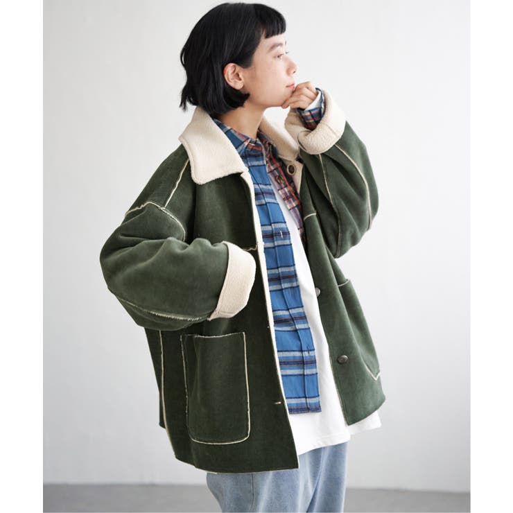 バーバリーブルーレーベル コーデュロイ コート ボア襟 Y2K 36 ボアコーデュロイリバーシブル襟付きジャケット[品番：IKAW0021365