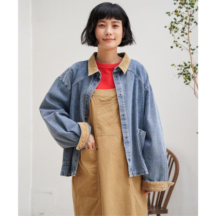 ブルー | コール切り替えデニムジャケット | Lbc with Life