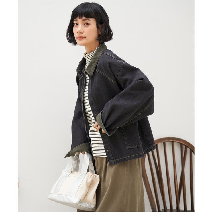 ブラック | コール切り替えデニムジャケット | Lbc with Life